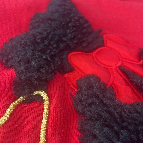 Vintage Just Ducky Scottie Dog Sweatshirt Womens XXL 80s Faux Fur Appliqué USA - Picture 6 of 14